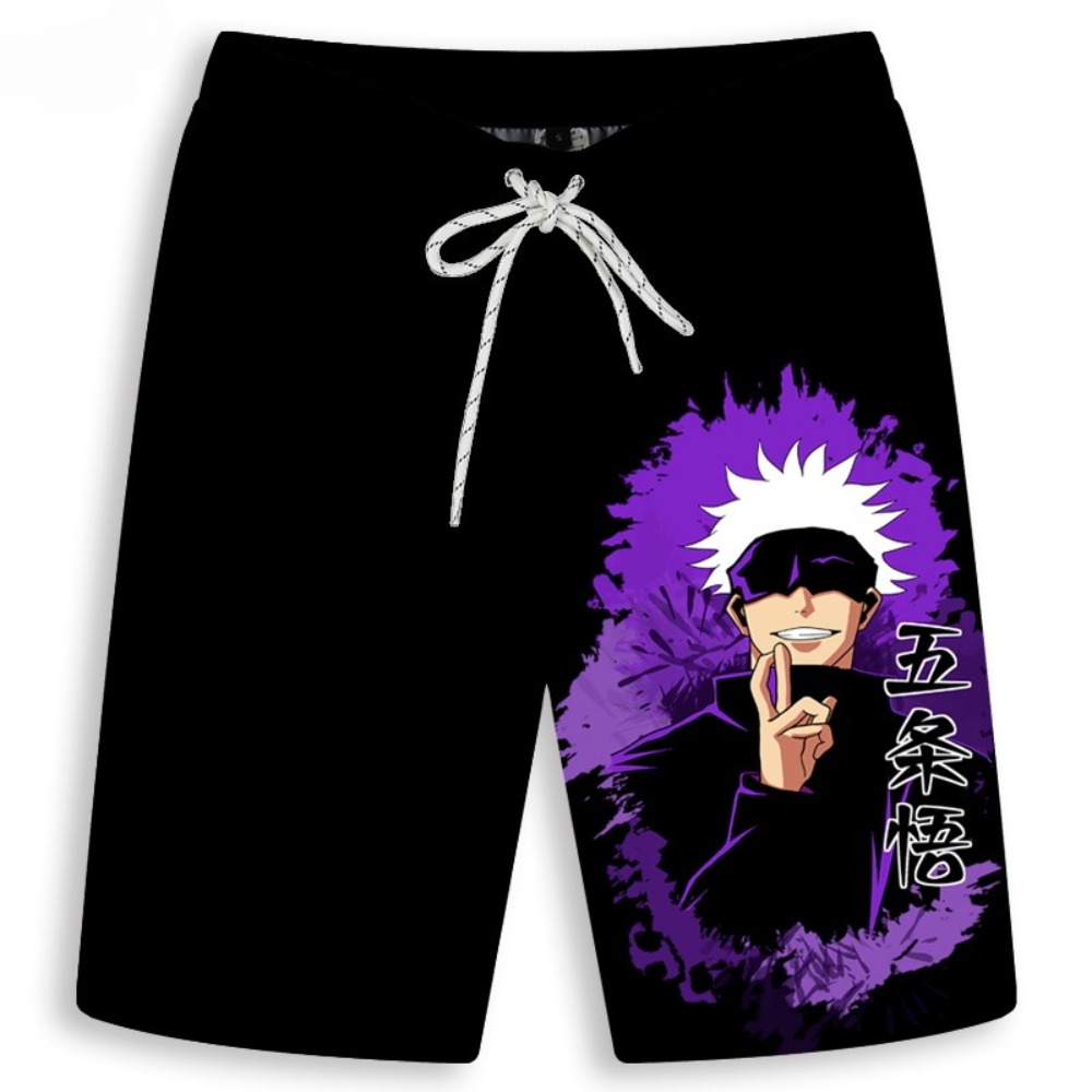 Anime Merchandise Store Japan - Pantaloncini stampati Gojo Satoru da uomo